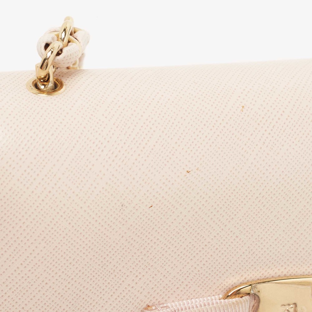 SALVATORE FERRAGAMO Pink Leather Mini Ginny Crossbody Bag - Picture 7 of 8